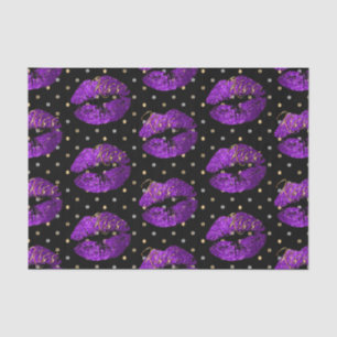 Papel De Seda Lábios de Brilho Roxo