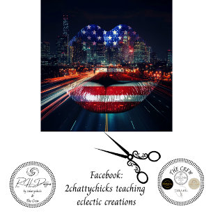 Papel De Seda Lábios de paisagem da cidade de bandeira Patriótic