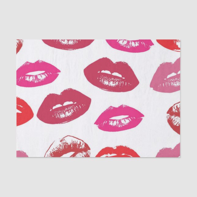 Papel De Seda Lábios-Kissable (Lábios-Kissing, Lábio Vermelho e  (Frente )