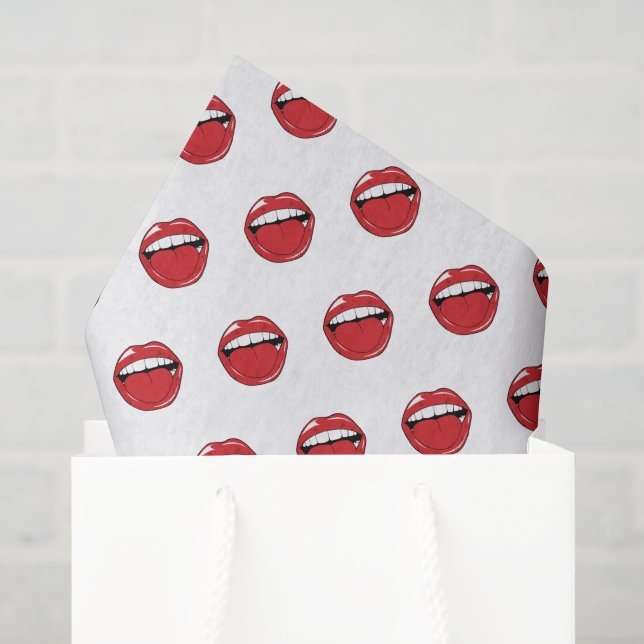 Papel De Seda Lábios Vermelhos Engraçados  (Sacola de presentes)