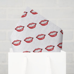 Papel De Seda Lábios Vermelhos Engraçados