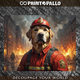 Papel De Seda Labrador cão como Bombeiro -