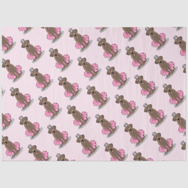 Papel De Seda Labrador de chocolate da Princesa balé (Frente )
