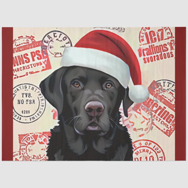 Papel de seda labrador preto natal (Frente )