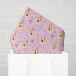 Papel De Seda Labrador Retriever Birthday Tissue Paper in Pink