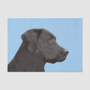 Papel De Seda Labrador Retriever Black Pintura Original