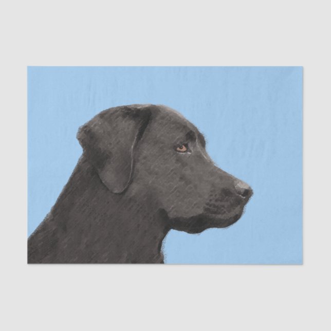 Papel De Seda Labrador Retriever Black Pintura Original (Frente )