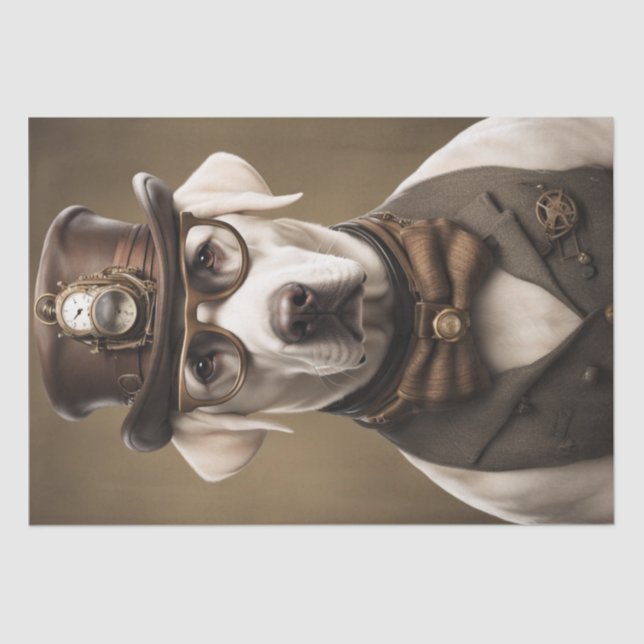 Papel De Seda Labrador Retriever na dissociação estilo Steampunk (Frente )