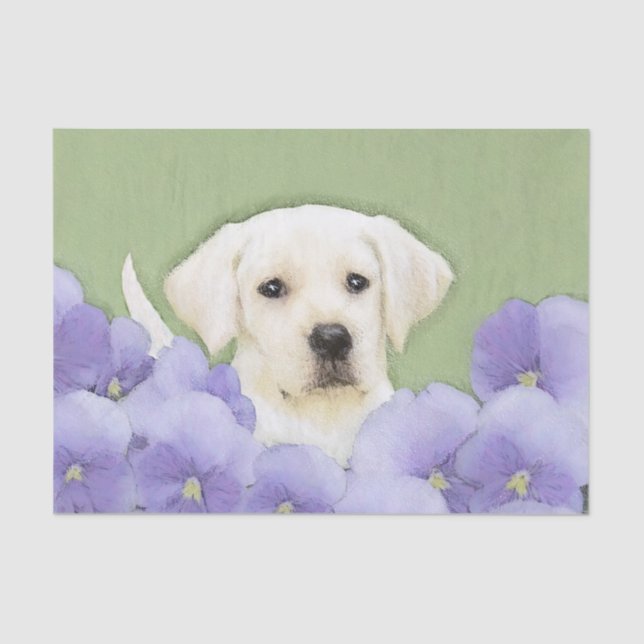 Papel De Seda Labrador Retriever Puppy Pintura Original (Frente )