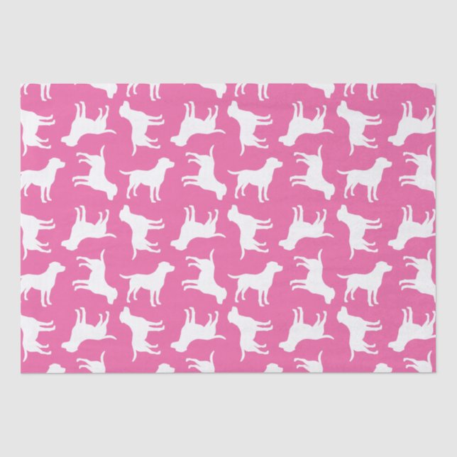 Papel De Seda Labrador Tema Cão - Chá de fraldas Rosa (Frente )