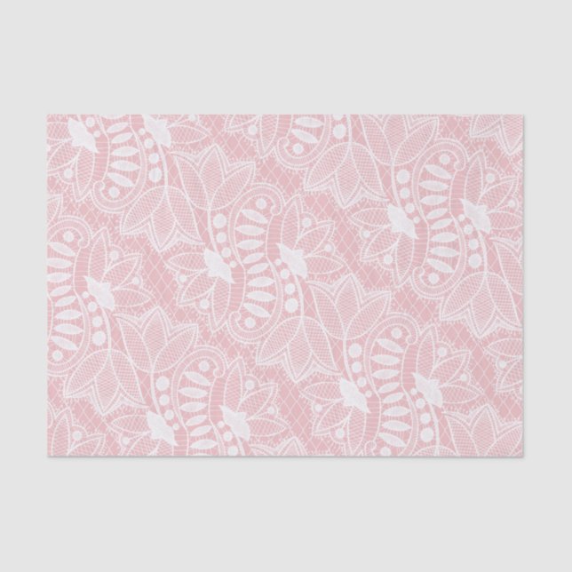 Papel De Seda Lace Floral Rosa (Frente )