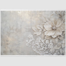 Papel De Seda Lace patina e Floral embossment