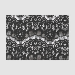 Papel De Seda Laço floral francês preto e branco chique elegan
