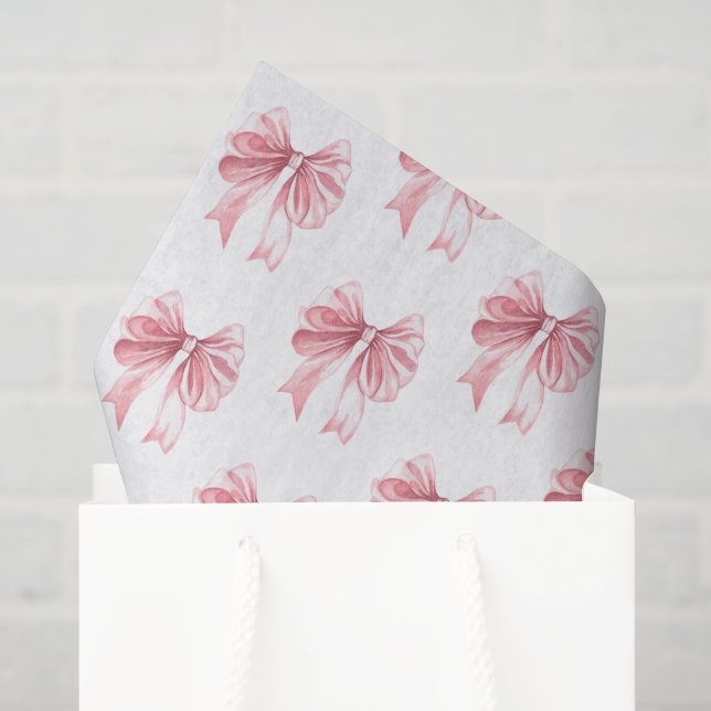 Papel De Seda Laço Rosa  (Sacola de presentes)