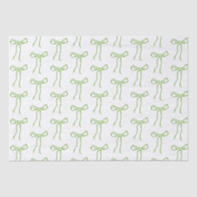Papel De Seda Laço Verde Coquete Amarrando O Nó (Frente )