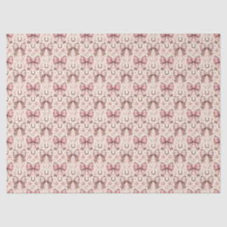 Papel De Seda Laços de Cowgirl Rosa Coquette Ocidental Aniversár