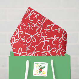 Papel De Seda Laços de Natal Fofo e Caprichoso Padrão Presente F