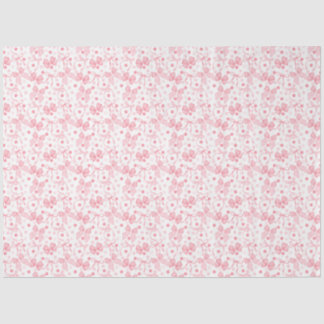 Papel De Seda Laços Rosa e Pontos Rosa Escuro