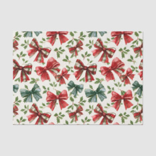 Papel De Seda Laços Xadrez Retro Vermelho Verde Natal