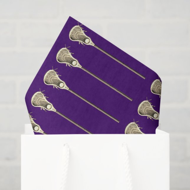 Papel De Seda Lacrosse Sports Purple Tissue Paper (Sacola de presentes)