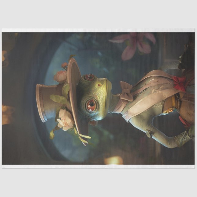 Papel De Seda Lady Cricket Vestida na Desordem Verde (Frente )