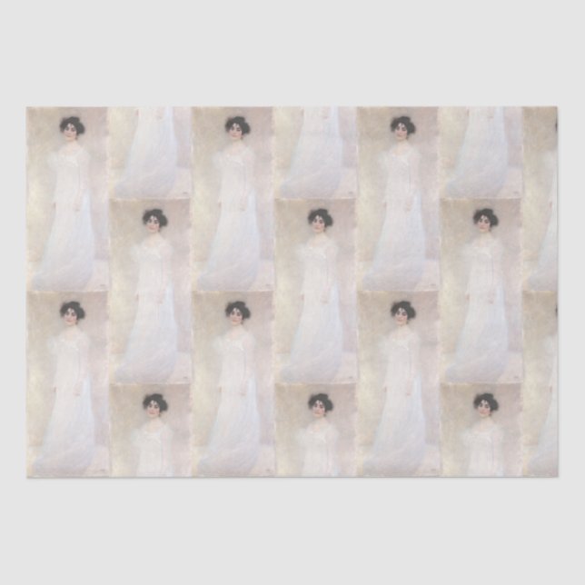 Papel De Seda Lady em White Gustave Klimt (Frente )