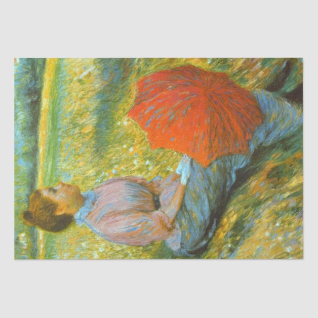 Papel De Seda Lady Resting em um Prado Verde (Frente )