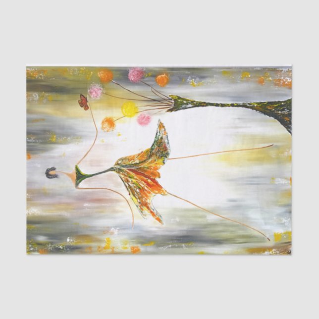 Papel De Seda Lady With a Butterfly Decoupage (Frente )