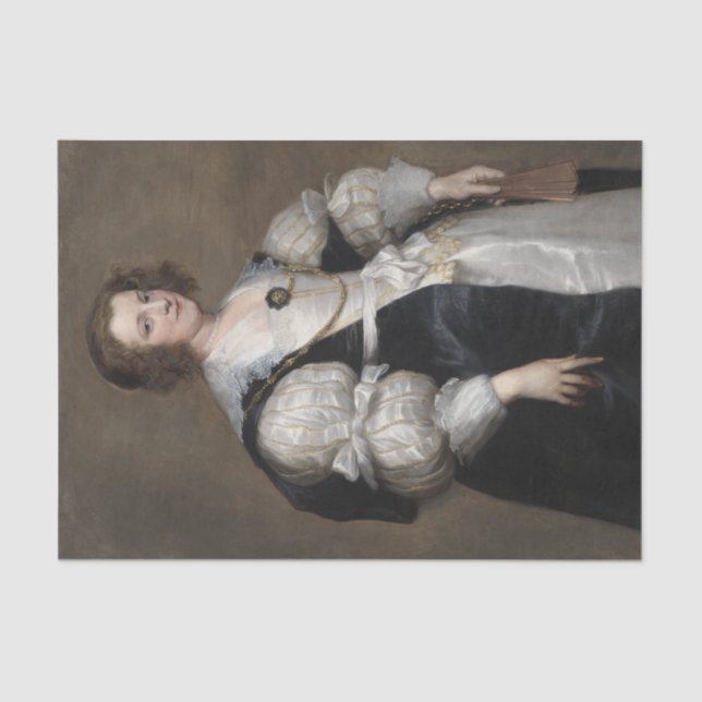 Papel De Seda Lady With a Fan por Anthony van Dyck (Frente )