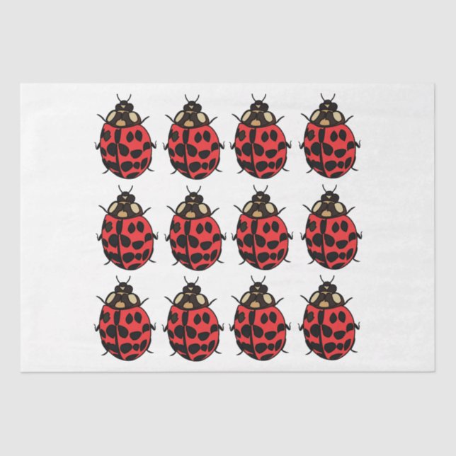 Papel De Seda Ladybug Red Black Insett Ladybug (Frente )