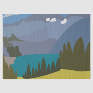 Papel De Seda Lago da Montanha dos Alpes