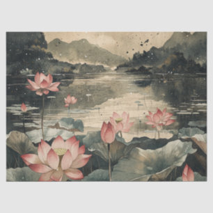 Papel De Seda Lago de Lótus ao Luar (1)