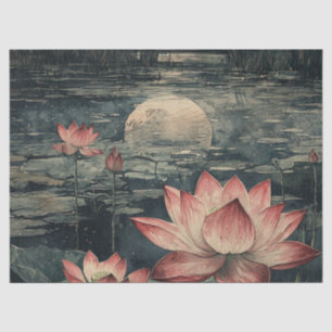 Papel De Seda Lago de Lótus ao Luar (4)
