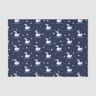 Papel De Seda Lago Encantado - Graceful Swan Pattern Design