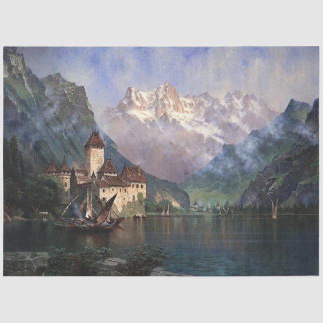 Papel De Seda Lago Genebra (Frente )