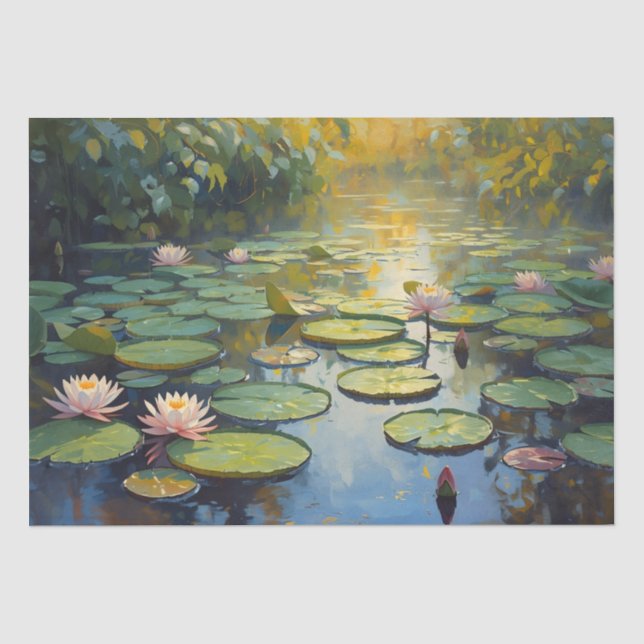 Papel De Seda Lagoa da Lírio de Água Natural da Moda (Frente )