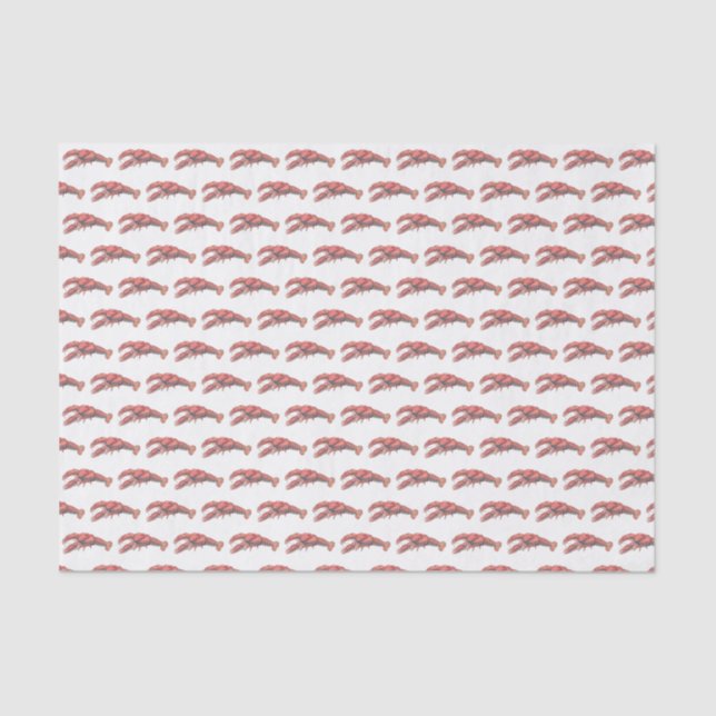 Papel De Seda Lagosta Vermelha Vintage #2 Desenho (Frente )