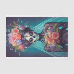 Papel De Seda Lágrimas da Noiva Gótica Esquecida e Brilhante