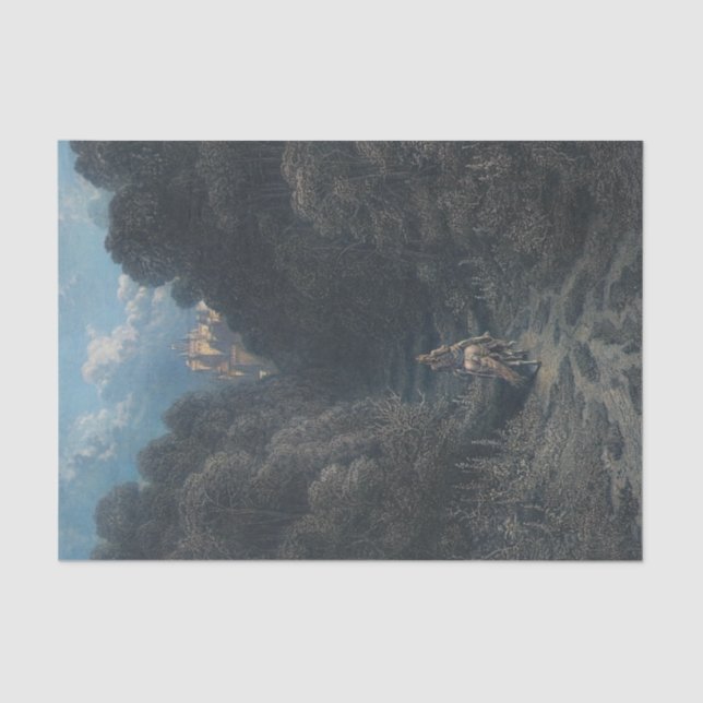 Papel De Seda Lancelot se aproximando do Castelo de Astolat (Frente )