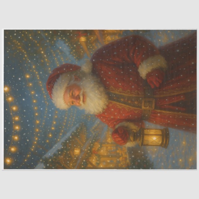 Papel De Seda Lantern Santa Christmas Decoupage (Frente )