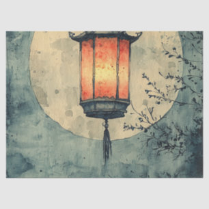 Papel De Seda Lanterna Iluminada pelo Luar Sumi-E Aquarela (1)