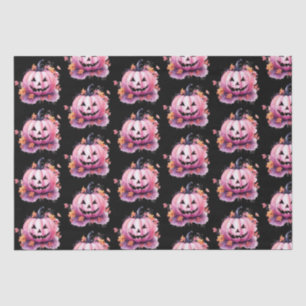 Papel De Seda Lanterna Laranja Rosa Jack-O Deixa o Dia das Bruxa