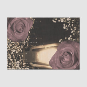 Papel De Seda Lanterna Rustic Glow Rosa Poeirento Mauve Rosas