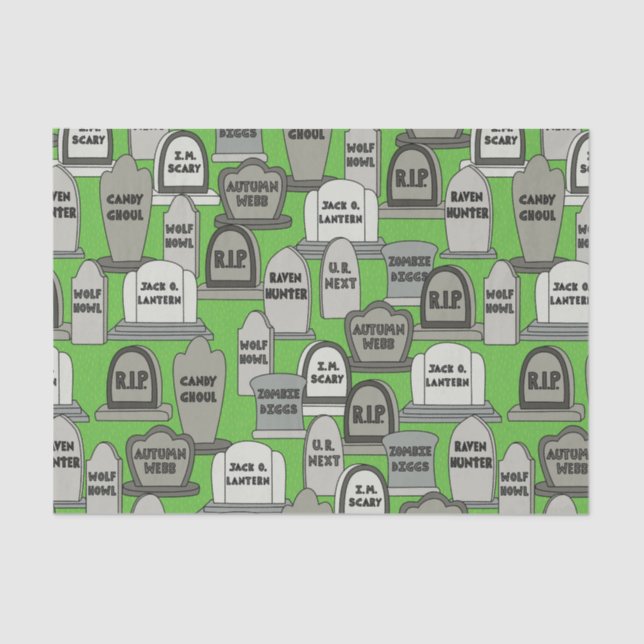 Papel De Seda Lápides do Dia das Bruxas engraçado (Frente )