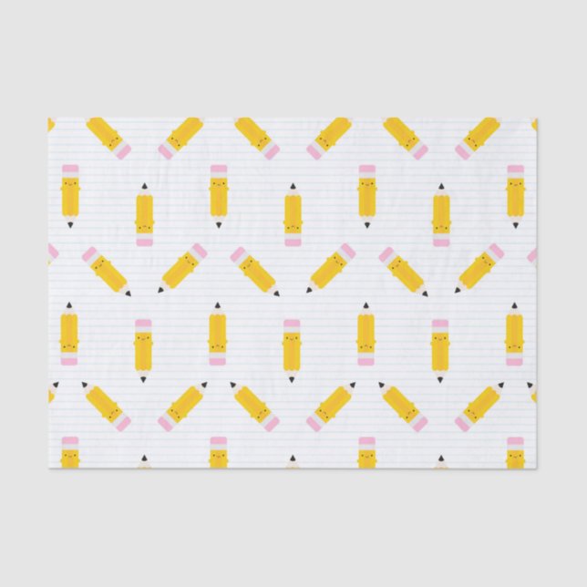 Papel De Seda Lápis felizes de Kawaii (Frente )