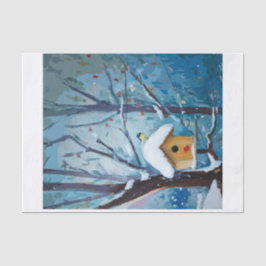 Papel De Seda Lar de Inverno, Casa de Pássaros Nevada