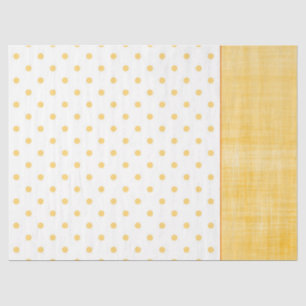 Papel De Seda Laranja Amarelo-Sol Whitewash Linen Polkadots Wrap