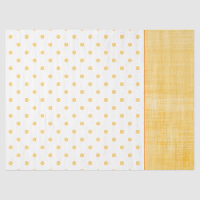 Papel De Seda Laranja Amarelo-Sol Whitewash Linen Polkadots Wrap (Frente )
