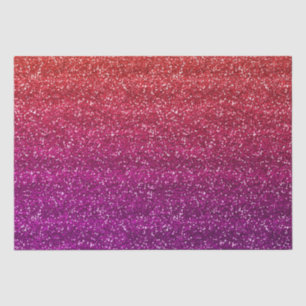 Papel De Seda Laranja Brilhante e Gradiente de Glitter Roxo