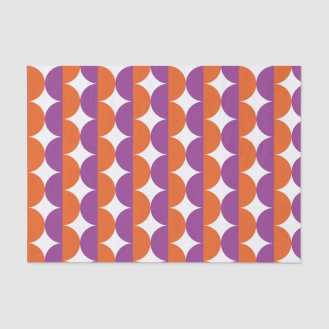 Papel De Seda Laranja e Meio século roxo moderno ondulado (Frente )